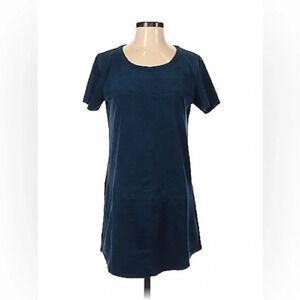OLIVACEOUS NWOT FAUX SUEDE SHIFT DRESS BLUE SIZE MEDIUM